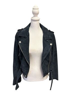 Blank NYC Suede Moto Jacket - Blue